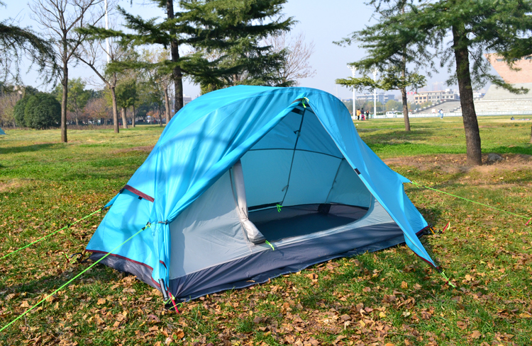Cheap Goat Tents Ultralight Single Person 2 Door 20D Nylon Silicon Coated Waterproof Windproof Double Layer Two Doors Camping Tent Barraca Tienda   